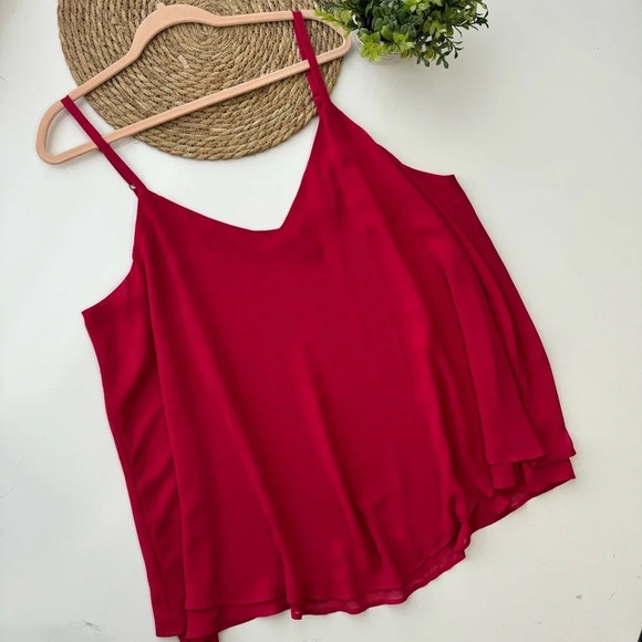 Torrid Sophie Sunwashed Raspberry Chiffon Double Layer Cami Size 3 - Picture 3 of 11